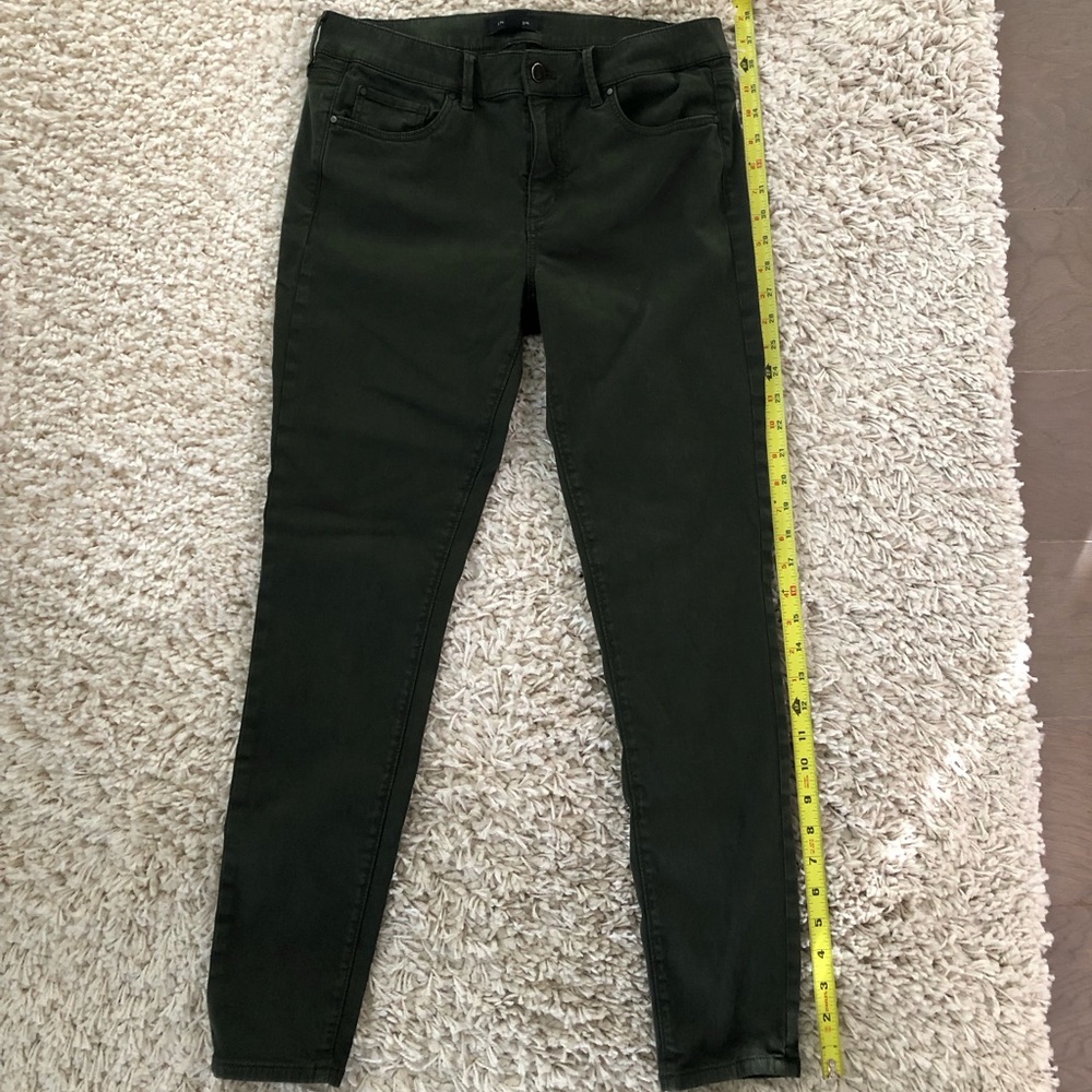 Ann Taylor Dark Green Skinny Jeans, Size 8